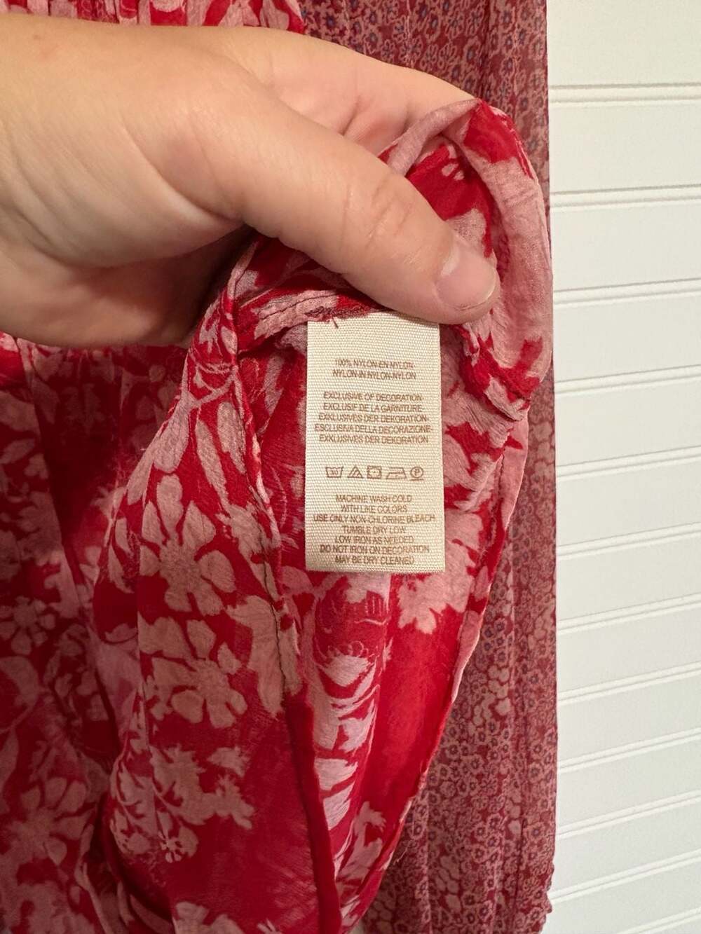 Free People Hendrix Floral Sheer Long Sleeve Blouse Red Size S - Picture 4 of 6